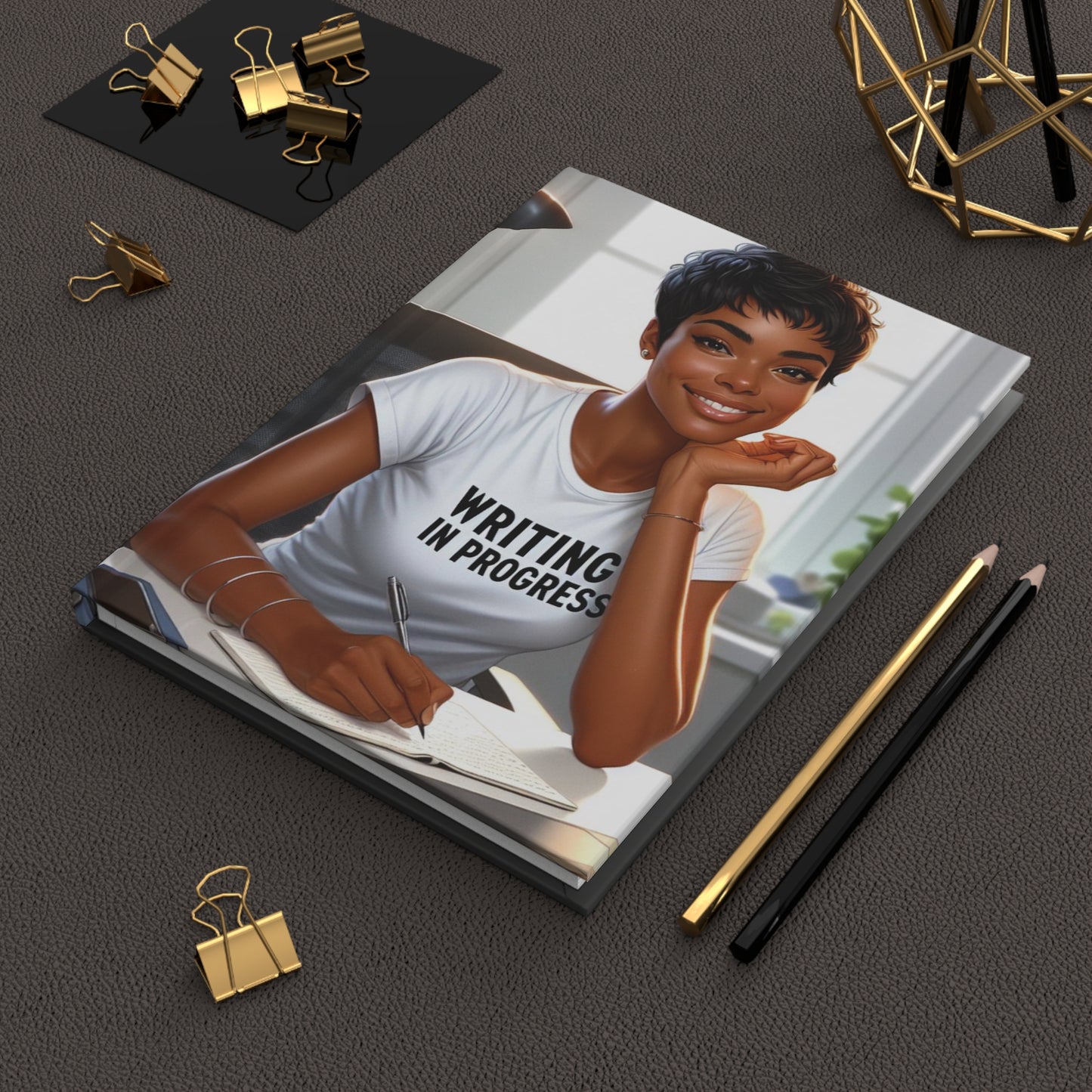 Hardcover Journal Black Woman "Writing in Progress" - Boss Queens Collection