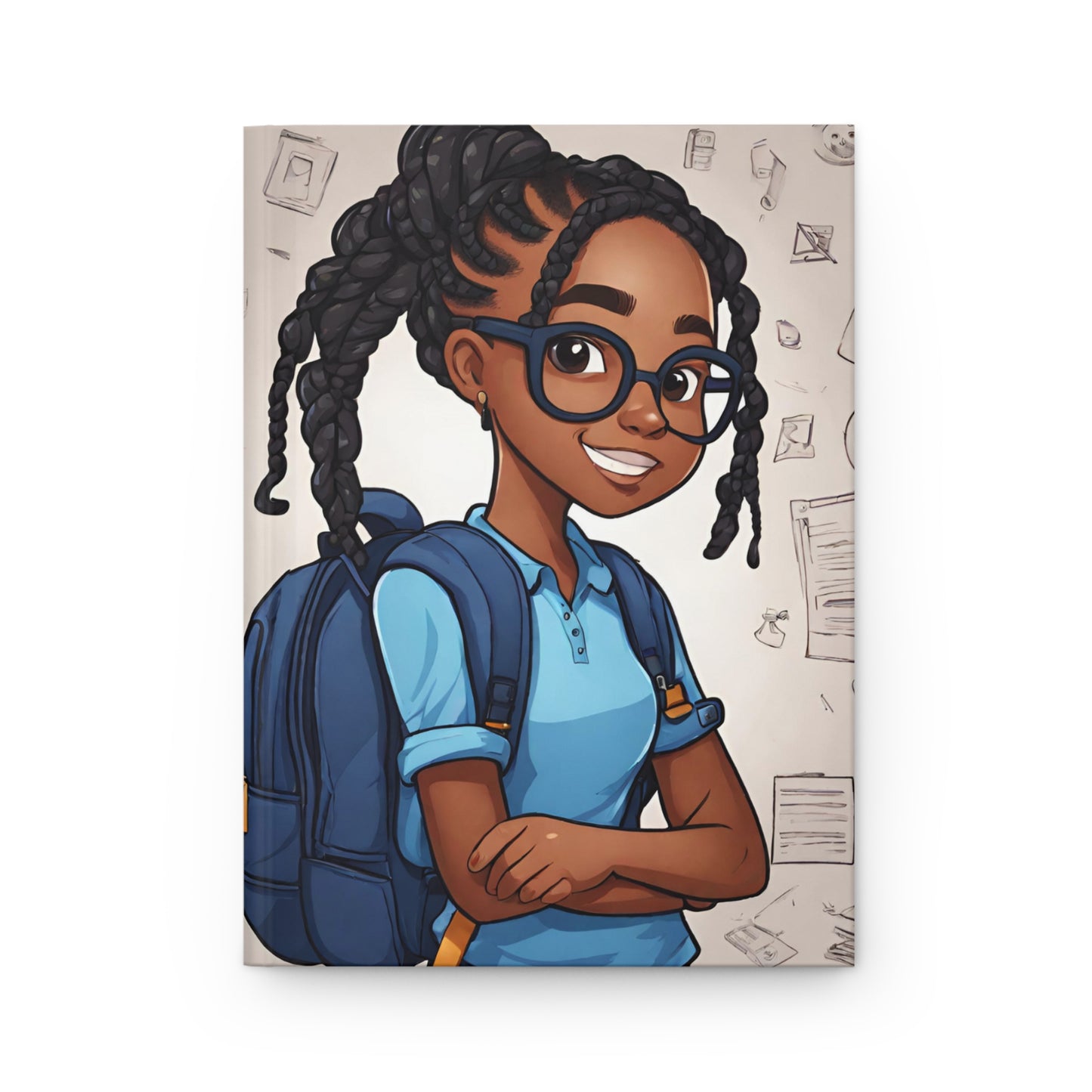 "Young Girl Braids and Glasses (Blue)" - Youth Collection