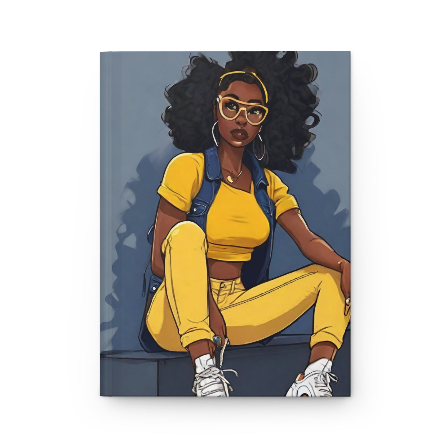 Hardcover Journal "Round the Way Girl (Blue & Gold)" - Street Queens Collection