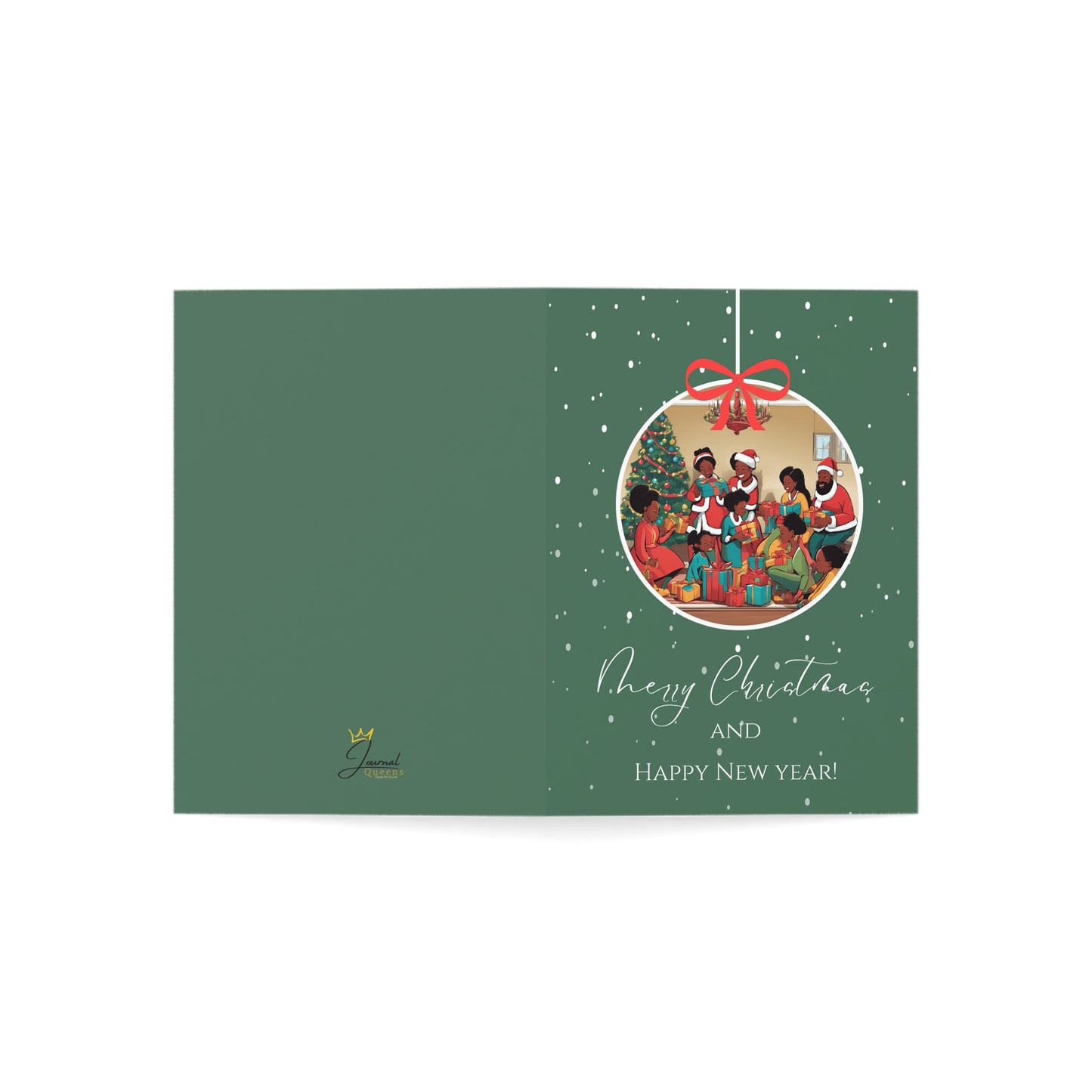 African American Family Greeting Card, Merry Christmas and Happy New Year