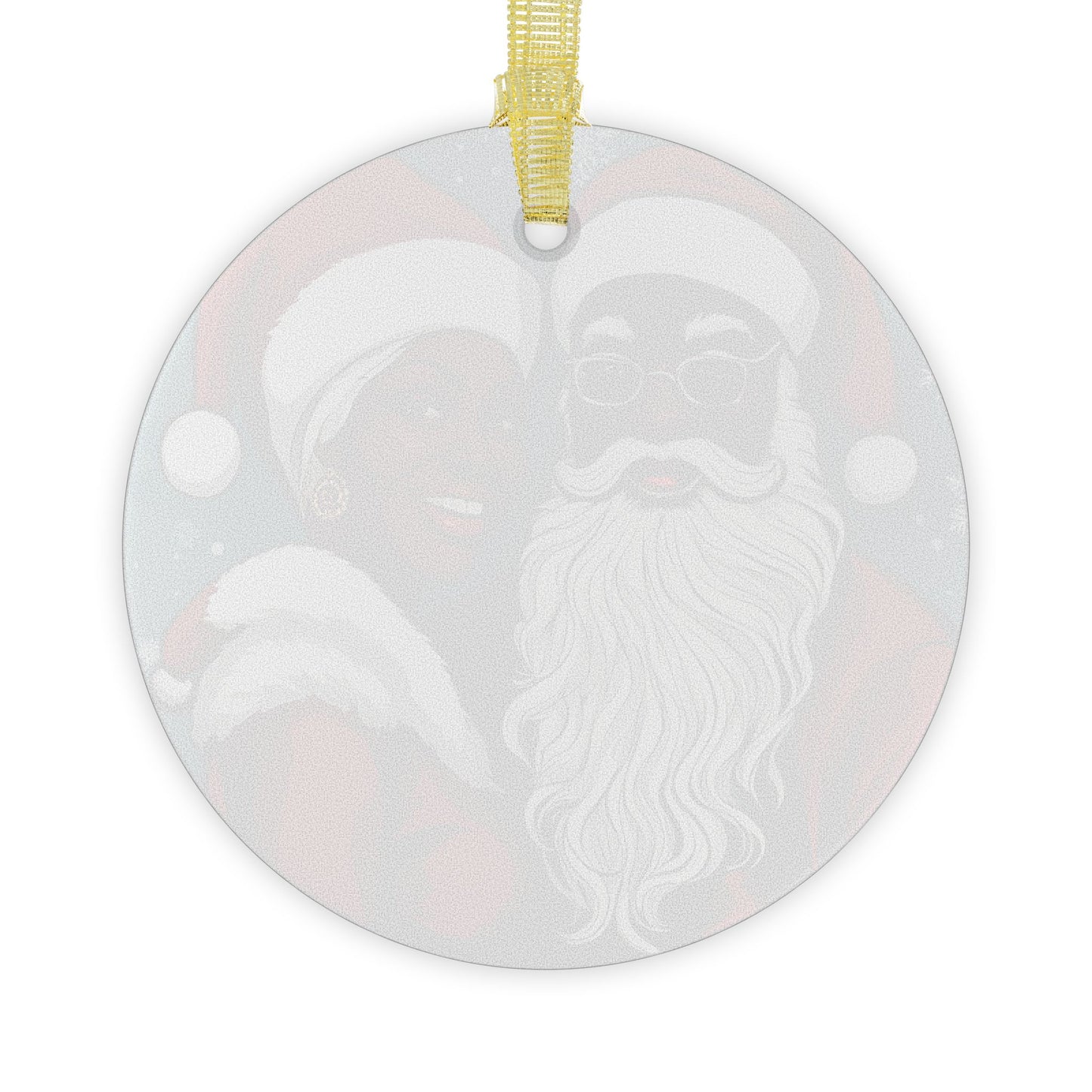 Glass Ornaments, Black Santa and Mrs Claus Ornament - Christmas Tree Decoration, Holiday Decor, Festive Ornament, Collectible Keepsake,
