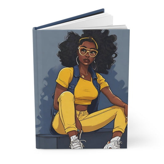 Hardcover Journal "Round the Way Girl (Blue & Gold)" - Street Queens Collection
