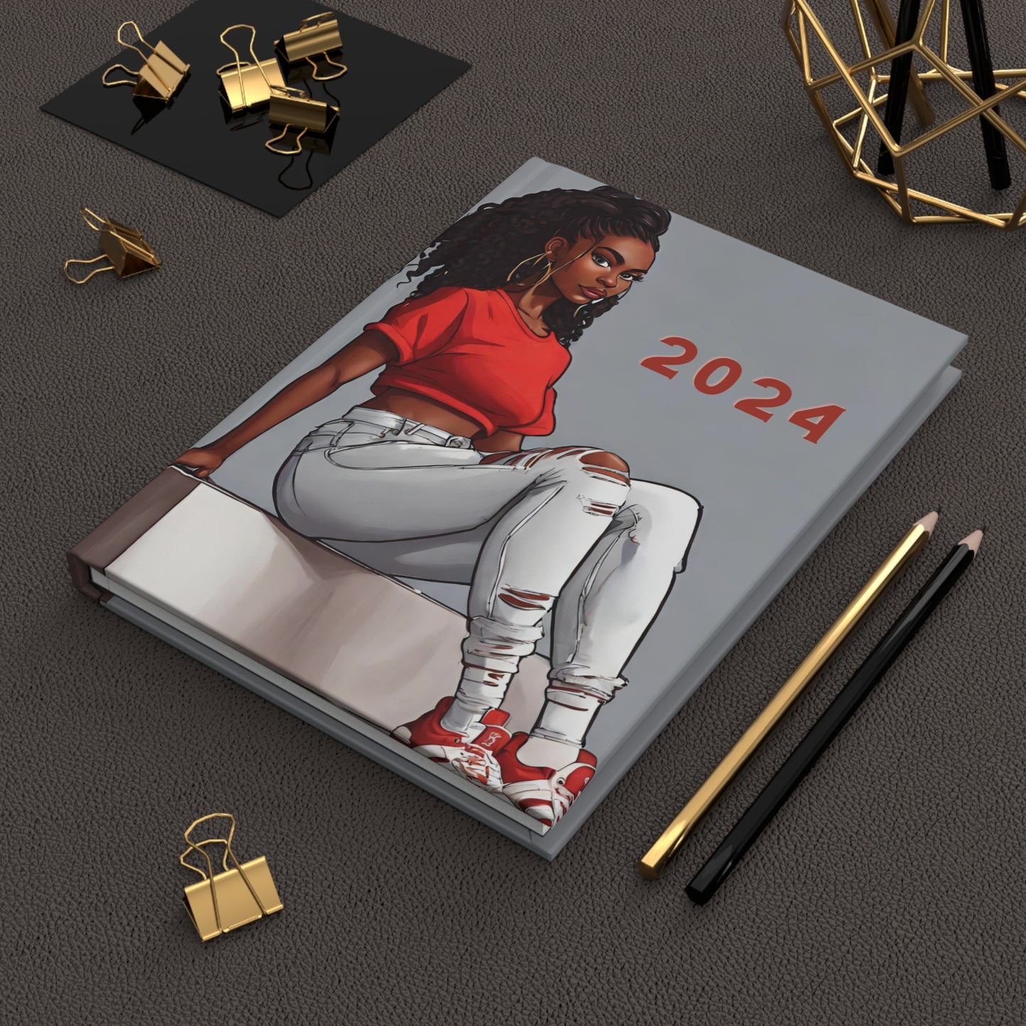 Hardcover Journal "Red Crop & Jeans" - Street Queens Collection