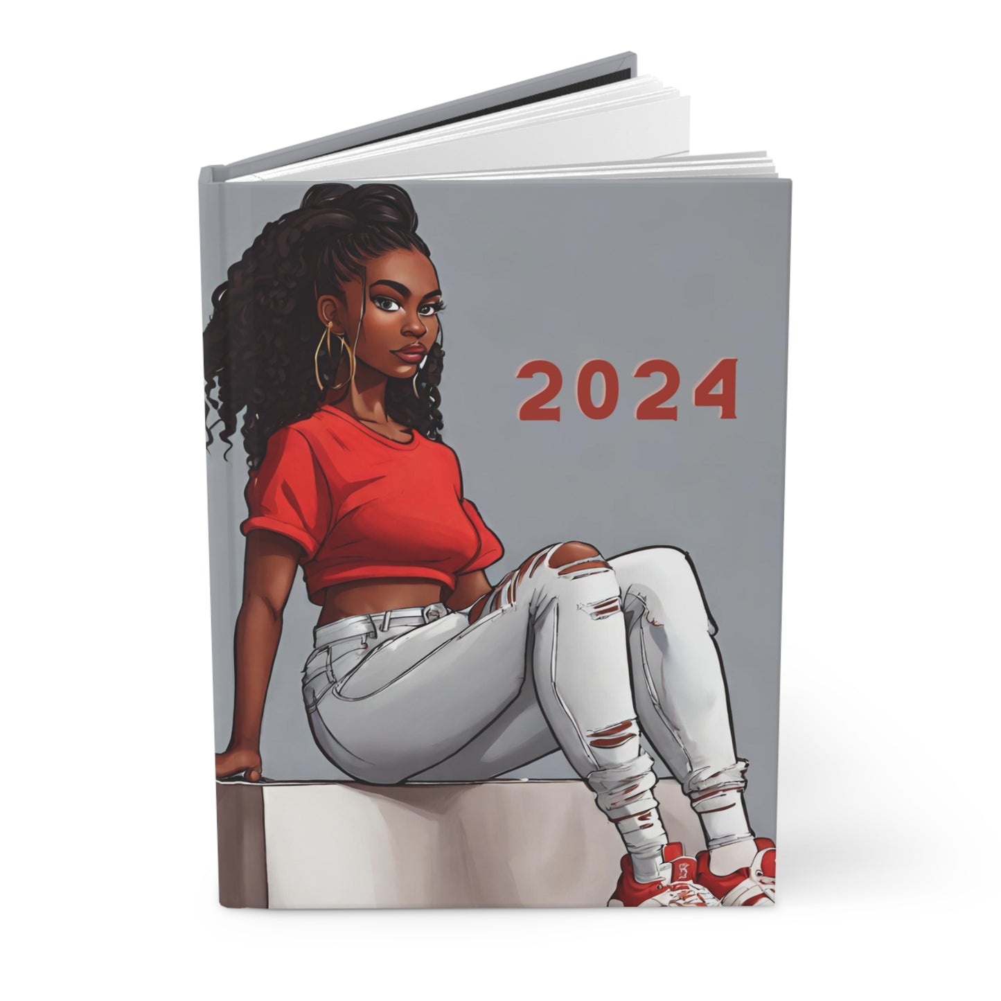 Hardcover Journal "Red Crop & Jeans" - Street Queens Collection